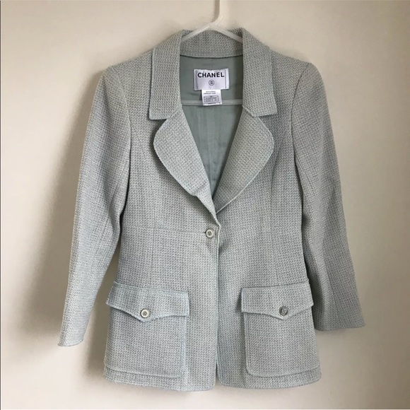 CHANEL Jackets & Blazers - Vintage CHANEL Couture Blazer Thin Knit Pockets